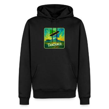 Conception du drapeau de la Tanzanie - Sweat à capuche Premium bio Homme - noir - Devant - Nico (187cm)