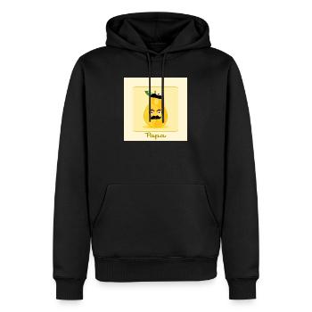 French dad - dad with mustache beard - Men’s Premium Organic Hoodie - black - Front - Nico (187cm)
