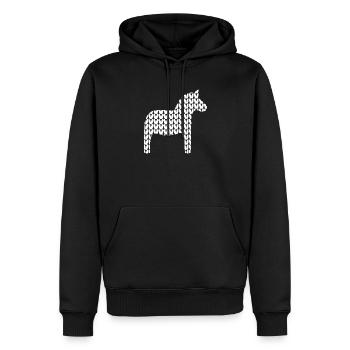 Dalapferd Strickmuster cozy Hygge Pferd skandi - Männer Premium Bio Hoodie - Schwarz - Vorne - Nico (187cm)