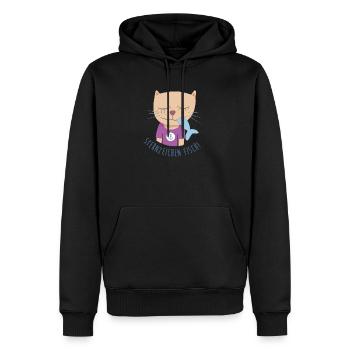 Katze Hafen maritim Anker Fisch Comic Sternzeichen - Männer Premium Bio Hoodie - Schwarz - Vorne - Nico (187cm)