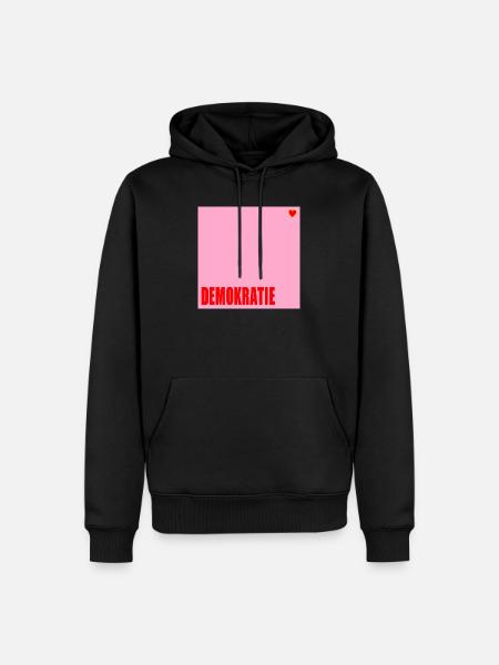 Politik Demokratie Herz - Männer Premium Bio Hoodie - Schwarz