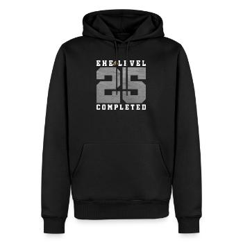 25. Hochzeitstag - Männer Premium Bio Hoodie - Schwarz - Vorne - Nico (187cm)