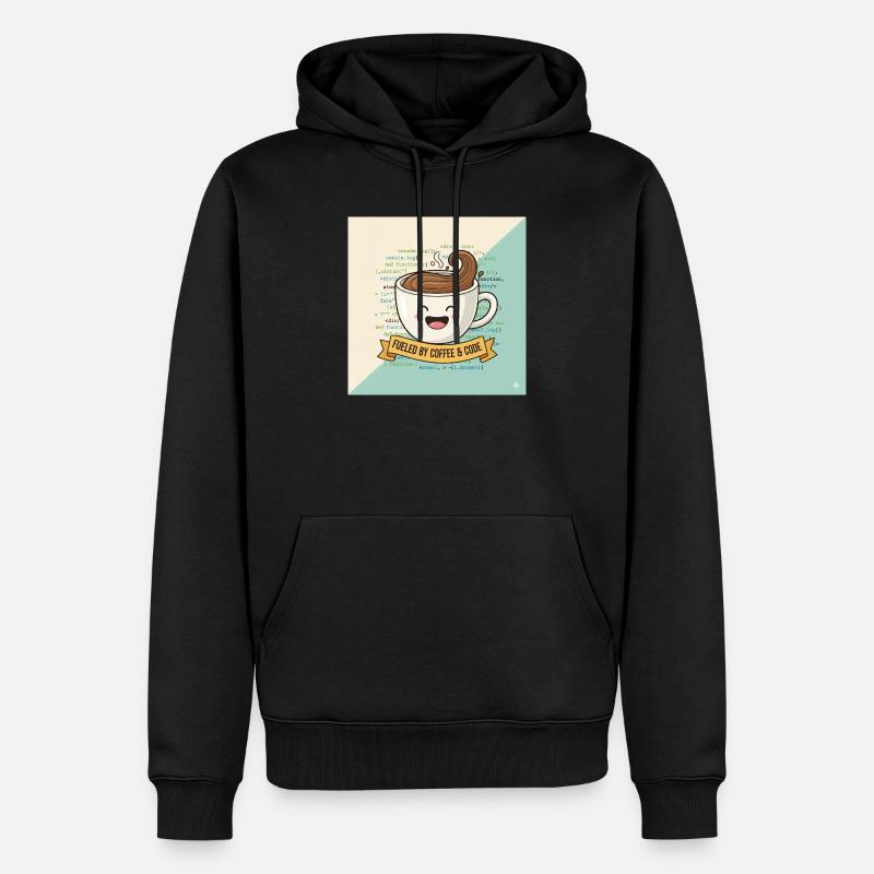 Happy Coffee Mug and Code - Men’s Premium Organic Hoodie - black
