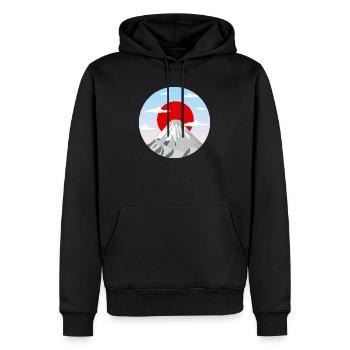 Berg Fuji Kunstgrafik - Männer Premium Bio Hoodie - Schwarz - Vorne - Nico (187cm)
