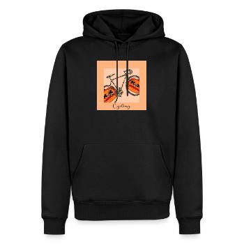HALLOWEEN COSTUME CYCLING PUMPKIN - Men’s Premium Organic Hoodie - black - Front - Nico (187cm)