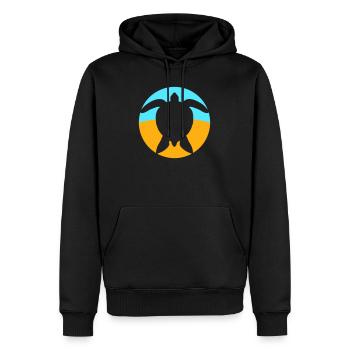 Schildkröte Logo Strand Wasser Meer Rund Symbol - Männer Premium Bio Hoodie - Schwarz - Vorne - Nico (187cm)