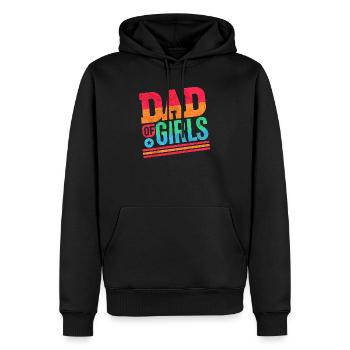 Vater von Mädchen Regenbogen, Väter - Männer Premium Bio Hoodie - Schwarz - Vorne - Nico (187cm)