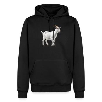 Weiße Bergziege Portrait - Männer Premium Bio Hoodie - Schwarz - Vorne - Nico (187cm)
