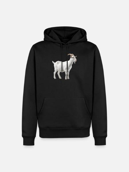 White Mountain Goat Portrait - Men’s Premium Organic Hoodie - black