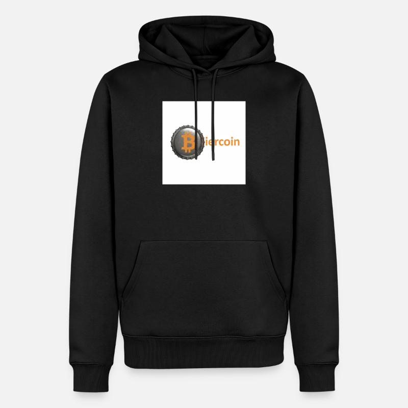 BierCoin Bitcoin Logo - Männer Premium Bio Hoodie - Schwarz