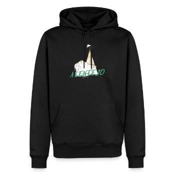 cheminée avec cigogne typique de l'Alentejo - Sweat à capuche Premium bio Homme - noir - Devant - Nico (187cm)