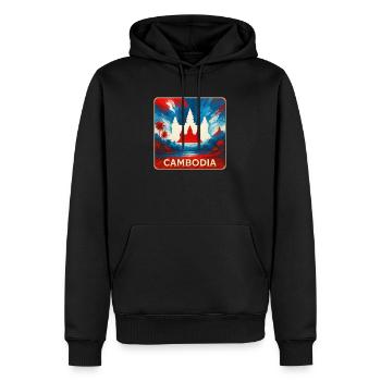 Kambodscha – Angkor Wat Design - Männer Premium Bio Hoodie - Schwarz - Vorne - Nico (187cm)