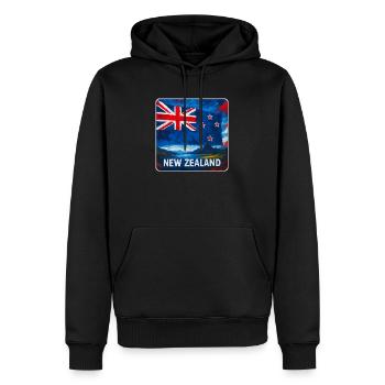 Neuseeland Flaggen Design - Männer Premium Bio Hoodie - Schwarz - Vorne - Nico (187cm)