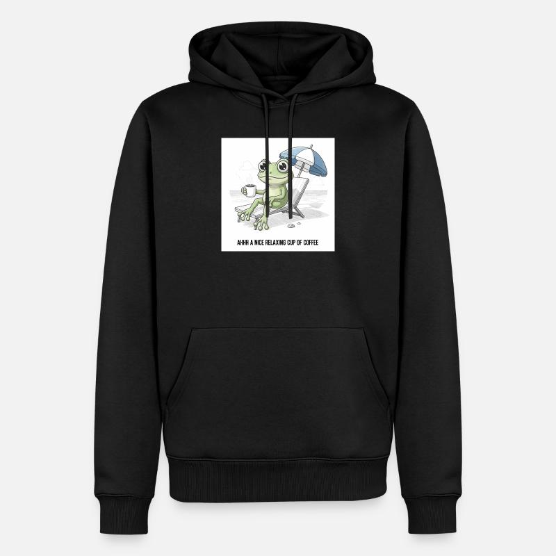 Frog Beach Café Chill - Sweat à capuche Premium bio Homme - noir