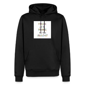 Les erreurs en sont la preuve – un dicton motivant - Sweat à capuche Premium bio Homme - noir - Devant - Nico (187cm)