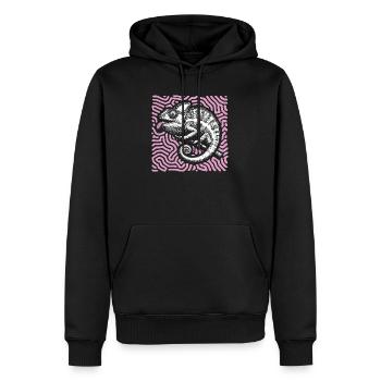 Chamäleon Pastell Stammeskunst - Männer Premium Bio Hoodie - Schwarz - Vorne - Nico (187cm)