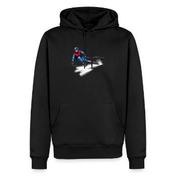 Skieur coloré en action - Sweat à capuche Premium bio Homme - noir - Devant - Nico (187cm)