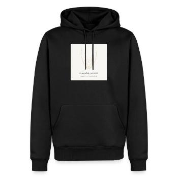 La sympathie naît – avant même de parler - Sweat à capuche Premium bio Homme - noir - Devant - Nico (187cm)