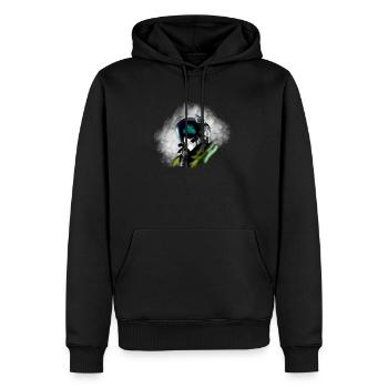 Jet Pilot - Men’s Premium Organic Hoodie - black - Front - Nico (187cm)