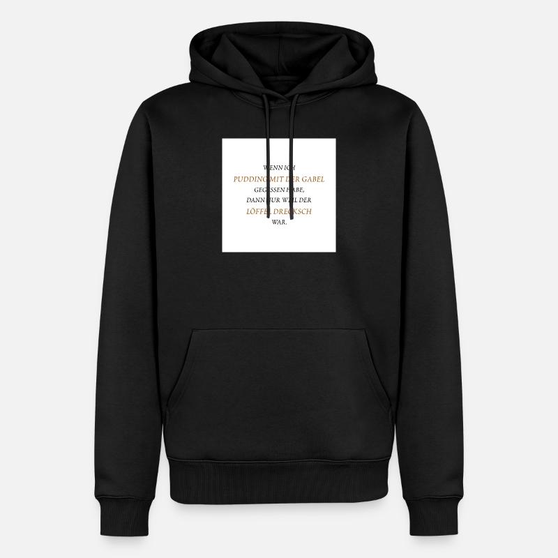 Pudding à la fourchette - Sweat à capuche Premium bio Homme - noir