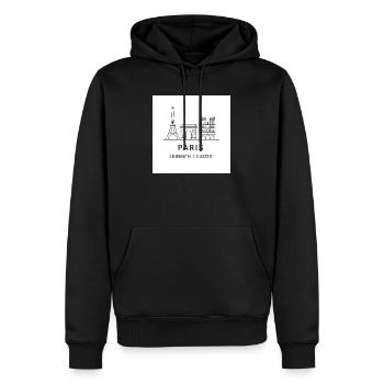Paris Linienkunst Silhouette Wahrzeichen - Männer Premium Bio Hoodie - Schwarz - Vorne - Nico (187cm)