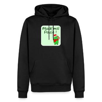 WEIHNACHTSPAUSE GEWÜRZGURKE WEIHNACHTSMANN - Männer Premium Bio Hoodie - Schwarz - Vorne - Nico (187cm)
