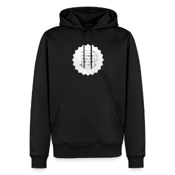 Koffein: Kein Morgen oder Abend, nur Kaffee - Männer Premium Bio Hoodie - Schwarz - Vorne - Nico (187cm)