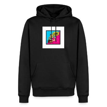 Je deviens Classique Pop Retro - Sweat à capuche Premium bio Homme - noir - Devant - Nico (187cm)