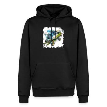 Batteuse à plans colorés, conception CAO - Sweat à capuche Premium bio Homme - noir - Devant - Nico (187cm)