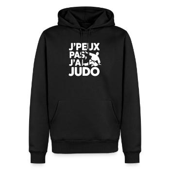 J’PEUX PAS, J’AI JUDO - Sweat à capuche Premium bio Homme - noir - Devant - Nico (187cm)