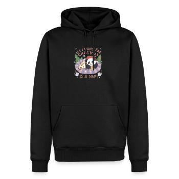 Panda Noël Sieste dans Panier - Sweat à capuche Premium bio Homme - noir - Devant - Nico (187cm)