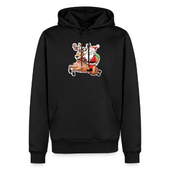 Babbo Natale - Weihnachtsmann Frohe Weihnachten - Männer Premium Bio Hoodie - Schwarz - Vorne - Nico (187cm)