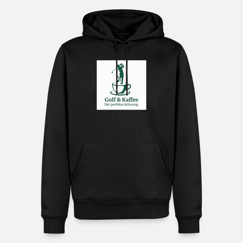 Golf & Kaffee – Der perfekte Schwung  - Männer Premium Bio Hoodie - Schwarz