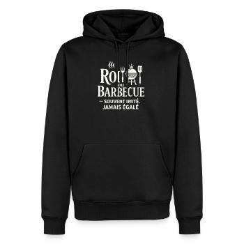 King of Barbecue Never Equaled - Men’s Premium Organic Hoodie - black - Front - Nico (187cm)