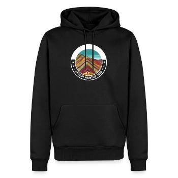 Regenbogenberg Peru Farbexplosion - Männer Premium Bio Hoodie - Schwarz - Vorne - Nico (187cm)