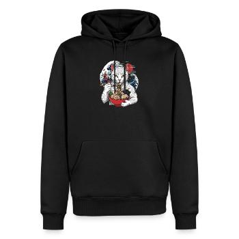 Japanisches Ramen-Katzen-Tattoo Japanischer Katzen-Mangean - Männer Premium Bio Hoodie - Schwarz - Vorne - Nico (187cm)