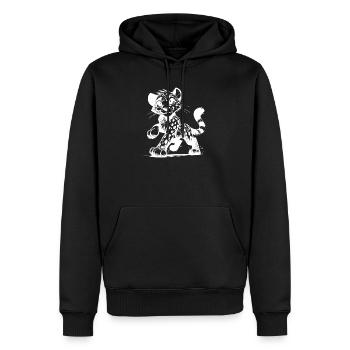 Léopard mignon, le plus beau prédateur de la savane - Sweat à capuche Premium bio Homme - noir - Devant - Nico (187cm)