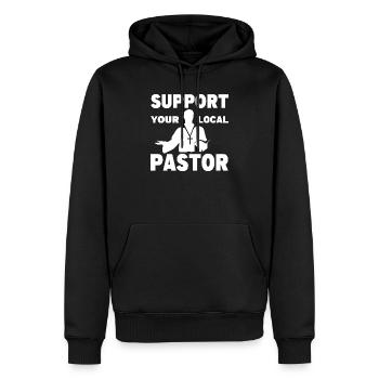 Pfarrer Kostüm Pastor Kleidung Gottesmann - Männer Premium Bio Hoodie - Schwarz - Vorne - Nico (187cm)