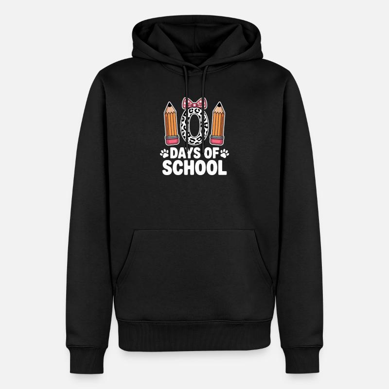 Léopard Pencil Retour à l’école - Sweat à capuche Premium bio Homme - noir