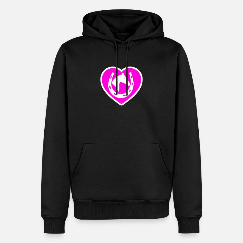 Chevaux - Sweat à capuche Premium bio Homme - noir