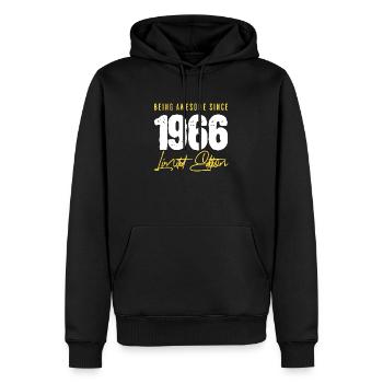1966 Jahrgang 60. Geburtstag - Männer Premium Bio Hoodie - Schwarz - Vorne - Nico (187cm)