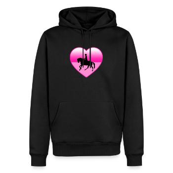 Chevaux - Sweat à capuche Premium bio Homme - noir - Devant - Nico (187cm)