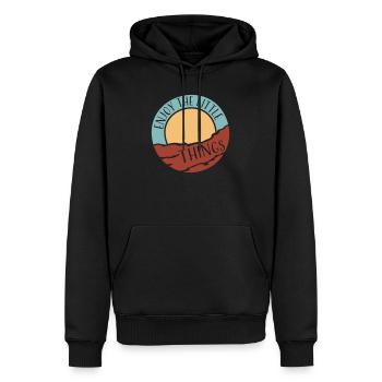 Profitez des petites choses Gratitude Pleine conscience - Sweat à capuche Premium bio Homme - noir - Devant - Nico (187cm)