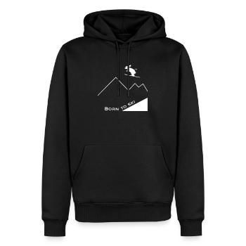 Born to ski - Sweat à capuche Premium bio Homme - noir - Devant - Nico (187cm)
