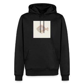 Flunder Fisch Aquarell – Maritime Illustration - Männer Premium Bio Hoodie - Schwarz - Vorne - Nico (187cm)