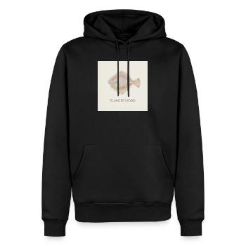 Flunder Mood – Lustiger Fisch Humor - Männer Premium Bio Hoodie - Schwarz - Vorne - Nico (187cm)