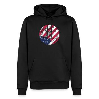 USA Flag Volleyball Patriotic American Sports Gift - Männer Premium Bio Hoodie - Schwarz - Vorne - Nico (187cm)