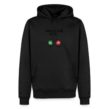 Appels pour fraude au temps de travail, que faites-vous - Sweat à capuche Premium bio Homme - noir - Devant - Nico (187cm)