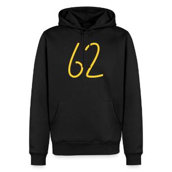 62 - Männer Premium Bio Hoodie - Schwarz - Vorne - Nico (187cm)