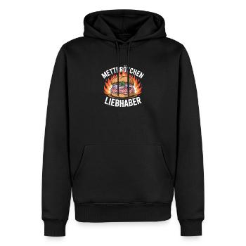 Mettbrötchen Lover - Mèmes allemands drôles - Sweat à capuche Premium bio Homme - noir - Devant - Nico (187cm)